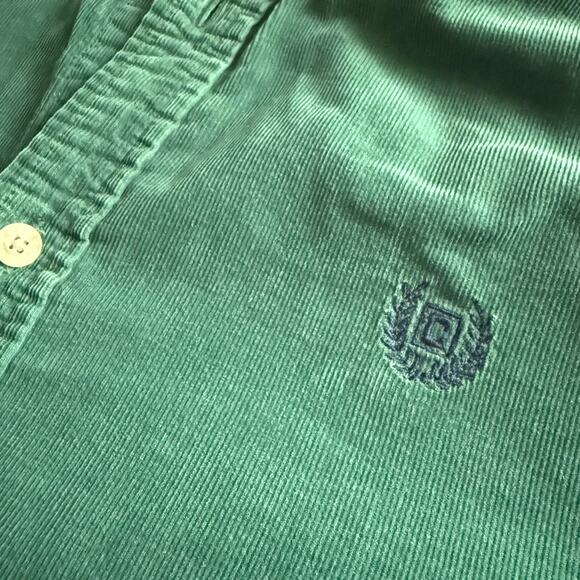 Vintage Chaps Ralph Lauren Green Corduroy Button Down Shirt Boys 18/20 - Picture 9 of 9